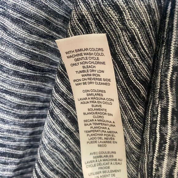 Chicos 3 Open Front Cardigan Womens Size US XL Striped Black & White Knit Lagenl - Picture 4 of 12